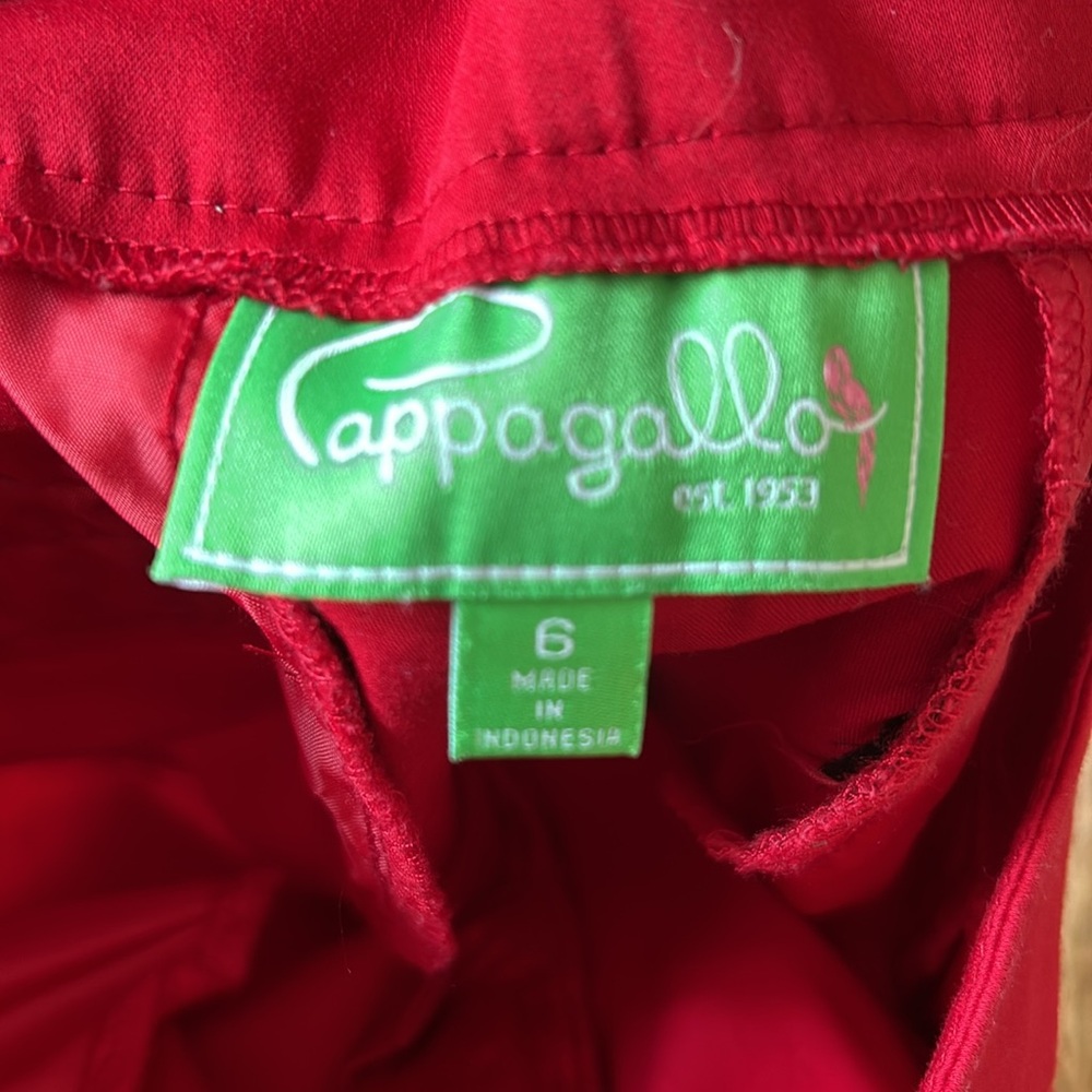 Pappagallo shorts. Red. Gold accents. Walking short. Bermuda. Stretchy. Size 6 - Picture 4 of 5